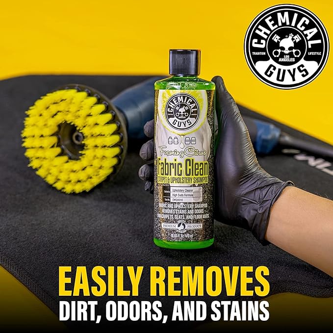 Chemical Guys Foaming Citrus Fabric Clean Carpet And Upholstery Shampoo And Odor Eliminator (16 Fl. Oz.)