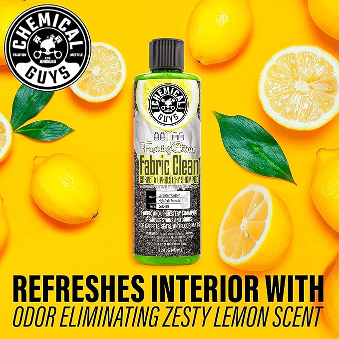 Chemical Guys Foaming Citrus Fabric Clean Carpet And Upholstery Shampoo And Odor Eliminator (16 Fl. Oz.)