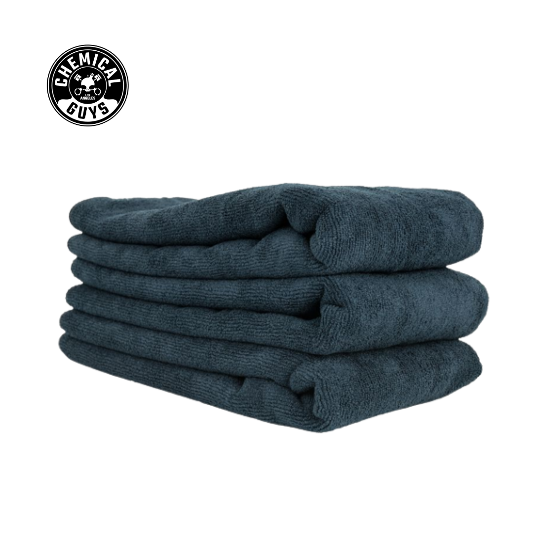 Chemical Guys Workhorse Black Professional Grade Microfiber Towel (3 pcs in a Pack)