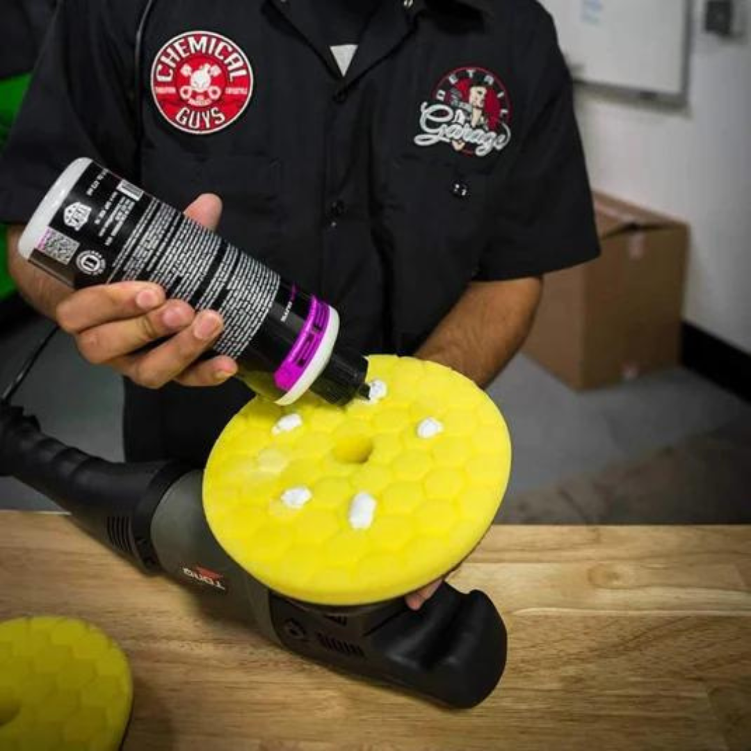 Chemical Guys Hex-Logic Quantum Heavy Cutting Pad Yellow (6.5 Inch)