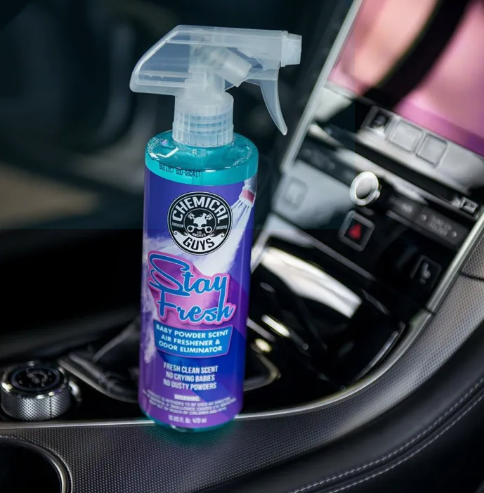 Chemical Guys Stay Fresh Baby Powder Scent Air Freshener And Odor Eliminator (4Fl Oz)