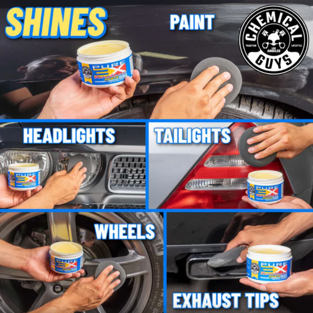 Chemical Guys 3X Hard Core Pure Carnauba Paste Wax + Advance Polymers 8 Oz Single Jar