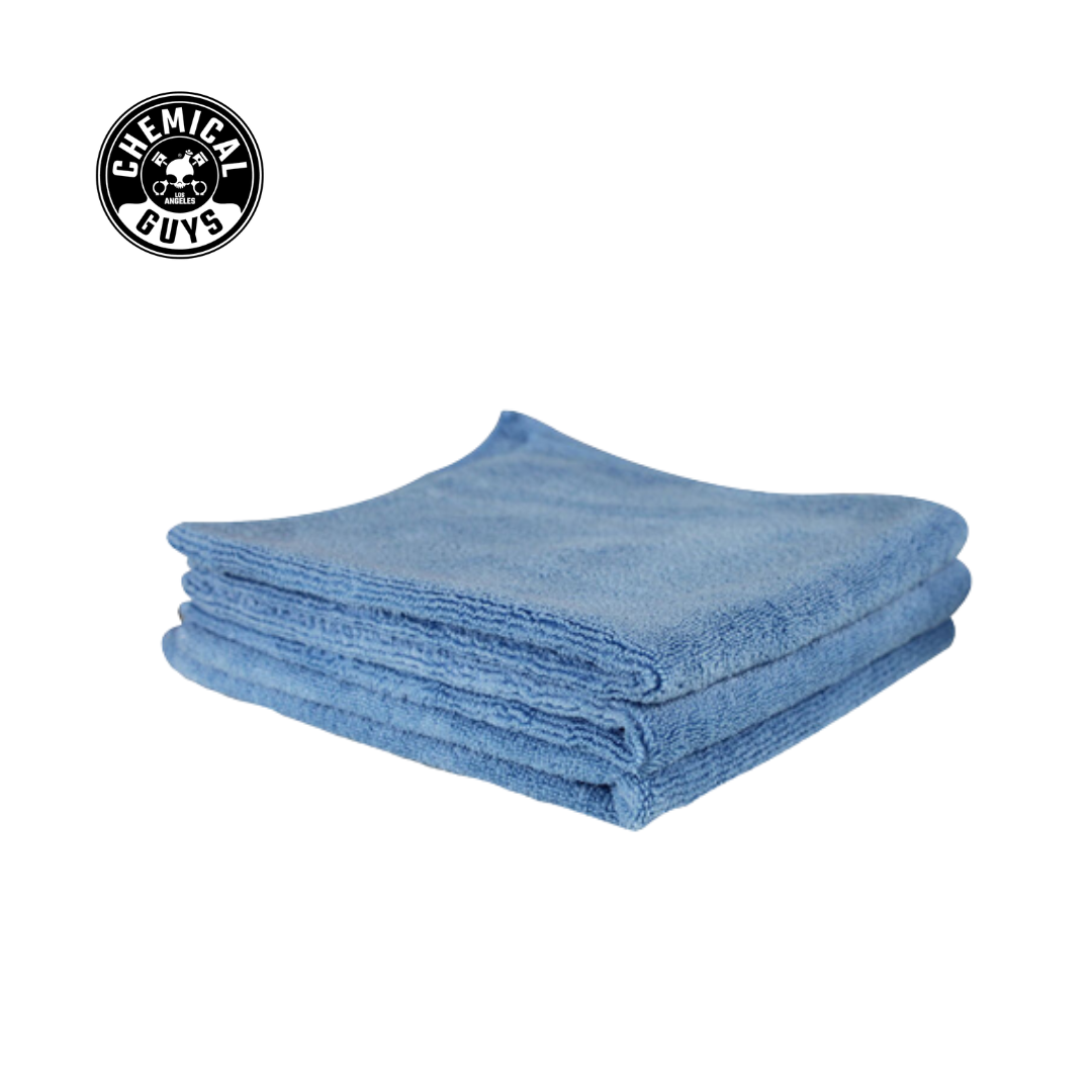 Chemical Guys Workhorse Professional Microfiber Towel, Blue 16"X16" (3 in Pack)