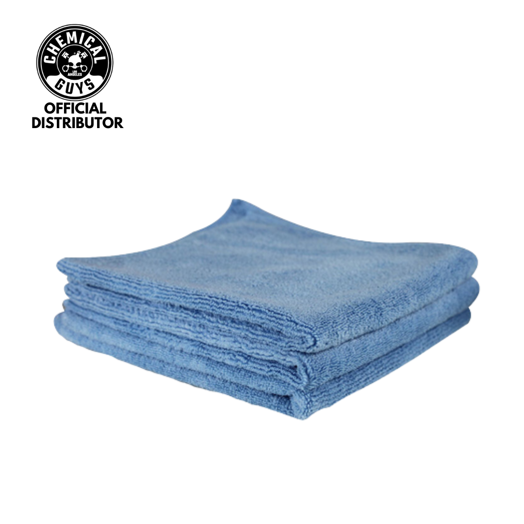 Chemical Guys Workhorse Professional Microfiber Towel, Blue 16"X16" (3 in Pack)