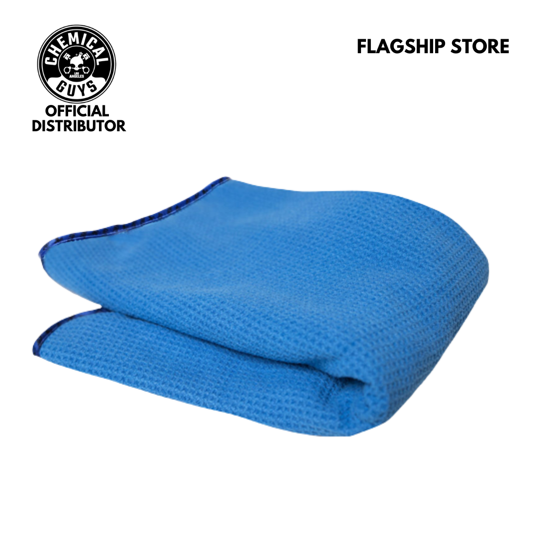 Chemical Guys Waffle Weave Glass and Window Microfiber Towel Blue (24" X 16")