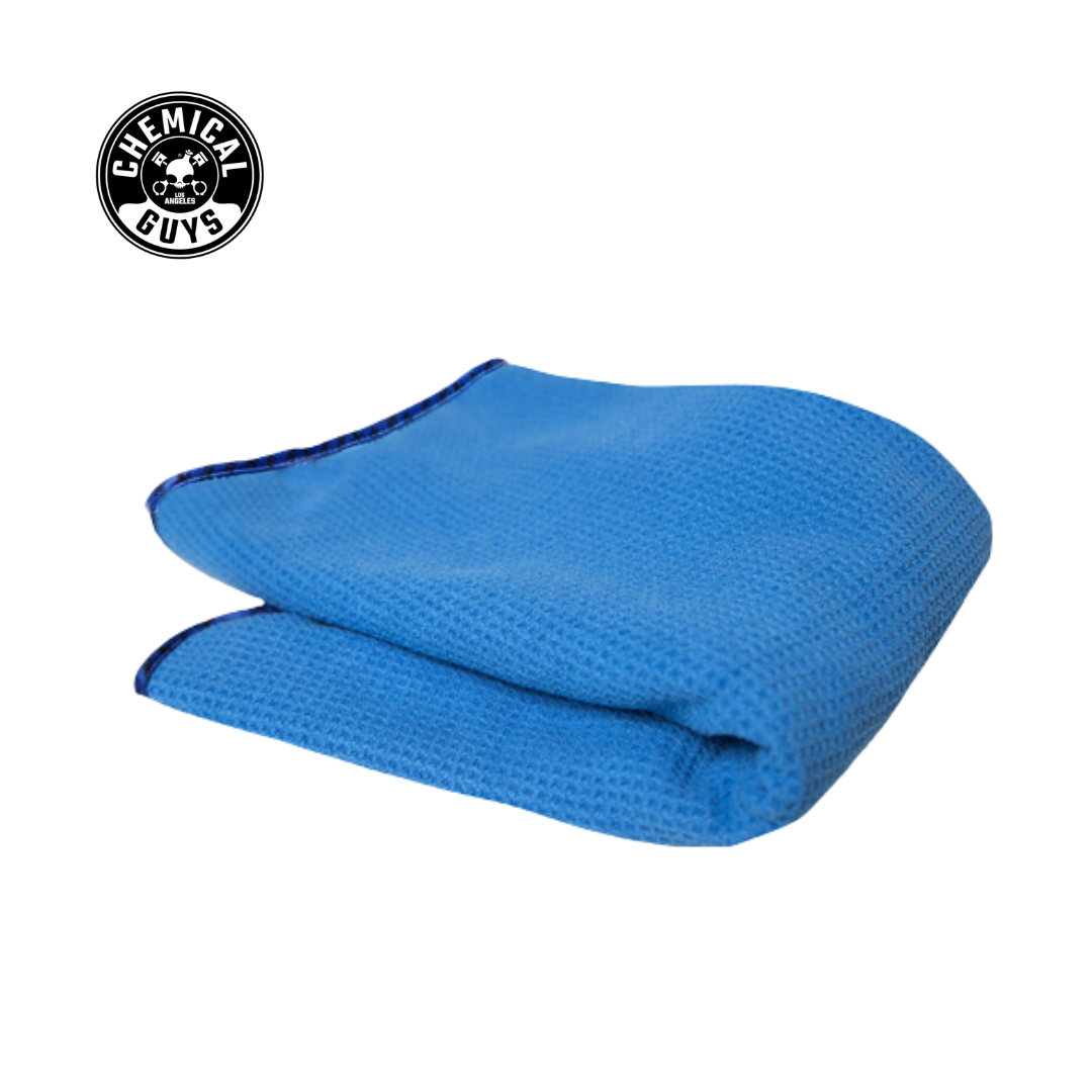 Chemical Guys Waffle Weave Glass and Window Microfiber Towel Blue (24" X 16")