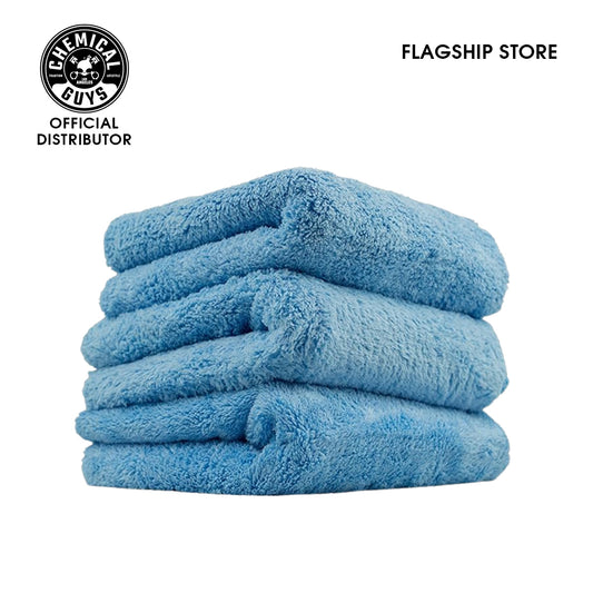 Chemical Guys Happy Ending Edgeless Microfiber Towel, Blue 16" X 16" (3 Pack)