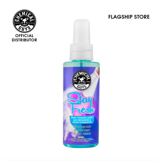 Chemical Guys Stay Fresh Baby Powder Scent Air Freshener And Odor Eliminator (4Fl Oz)