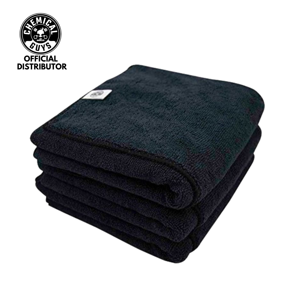 Chemical Guys Workhorse Black Professional Grade Microfiber Towel (3 pcs in a Pack)