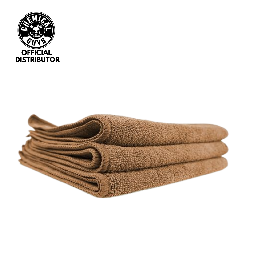 Chemical Guys Workhorse Professional Microfiber Towel, Tan 16" x 16" (3 Pack)